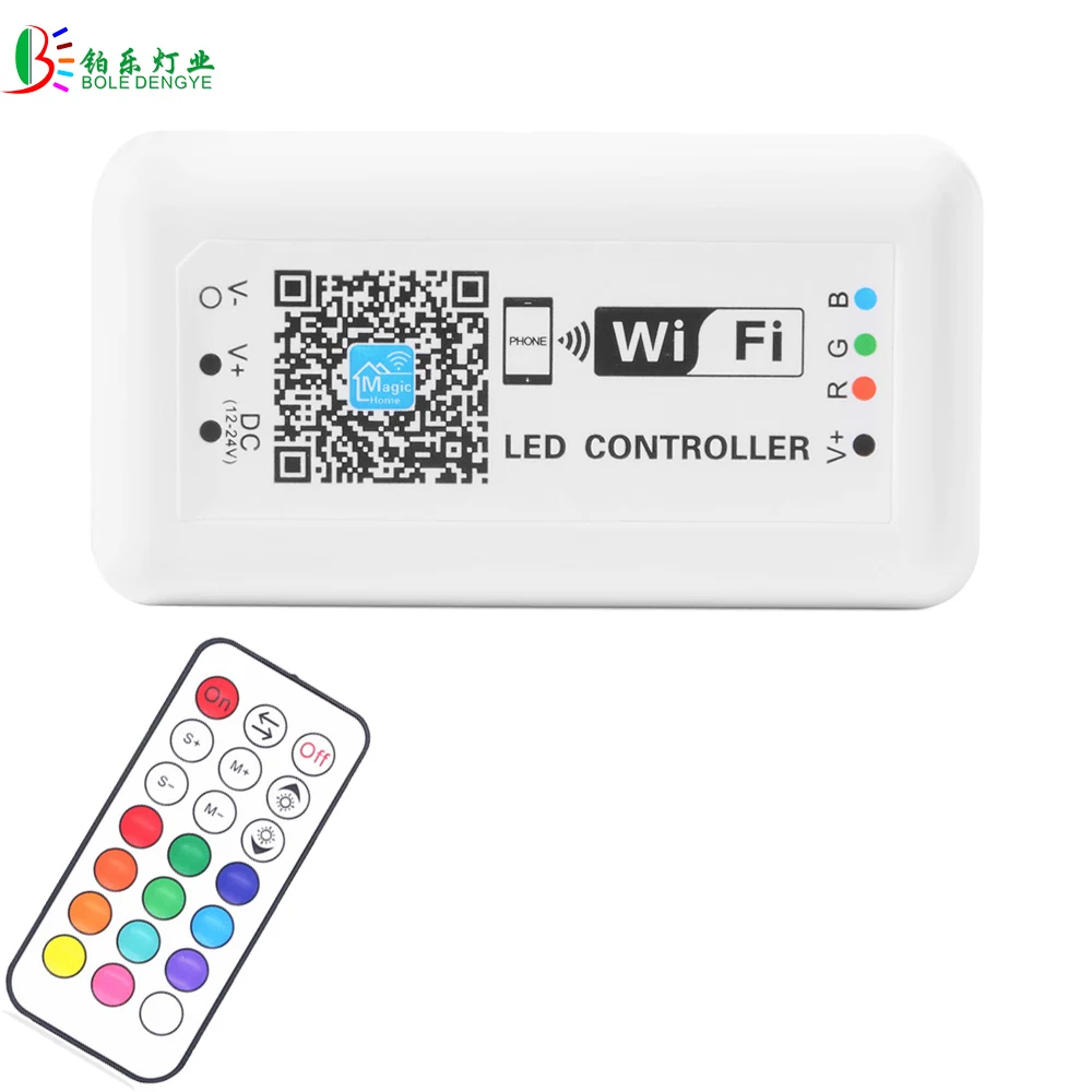 

LED WIFI RGB Controller 21Key RF Remote Control DC12/24V 12A Wireless IOS Android Phone For 5050 3528 LED Strip Tape Light