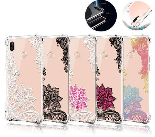 

Airbag Cover For Huawei Honor 20i 10i 10 8C 8X 9 Lite View 10 20 Play P30 P20 Pro Lite P Smart 2019 P9 P10 Plus Lace Flower Case