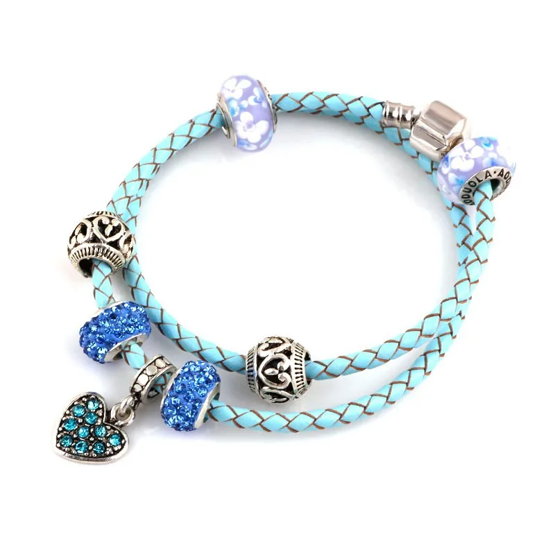 Summer Style Sky Blue Genuine Leather Bracelet Chain Fit For Charms Q How Do I Pay For My Purchase A We Accept The Following Payment Methods Credit Card Moneybookers T Western Union Much Does It Cost To Ship