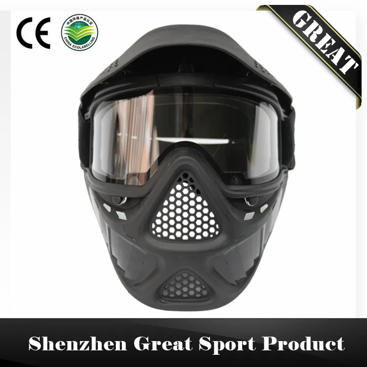 Тактическая Защитная маска для страйкбола с двойным эластичным ремешком - Цвет: Black