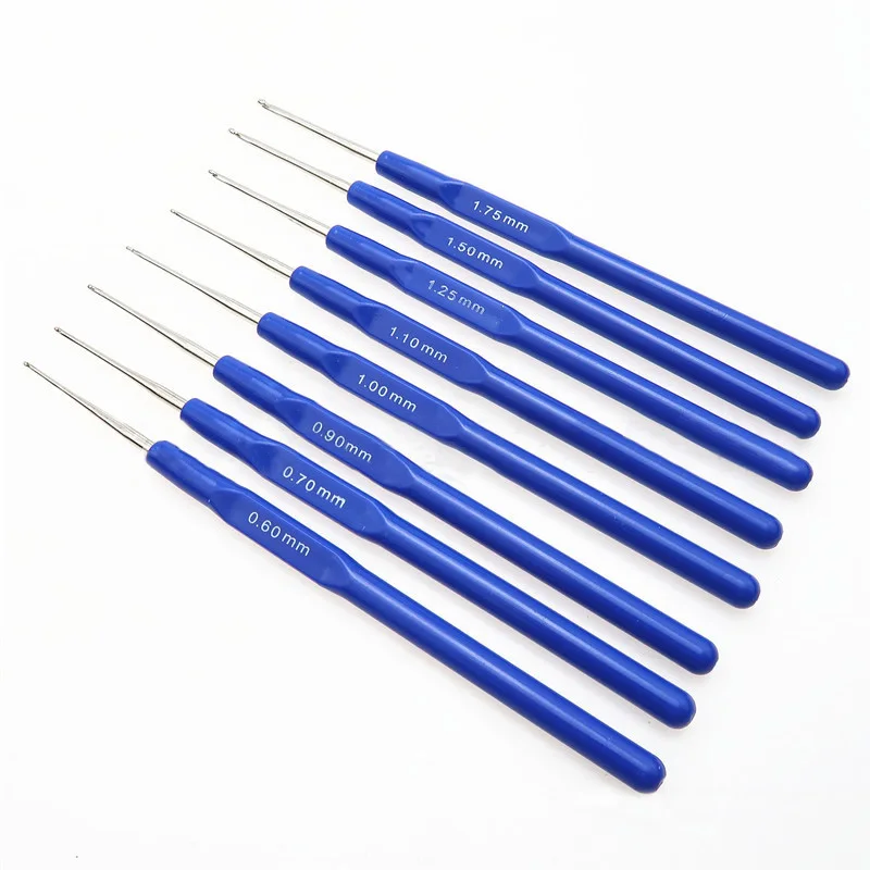 

8Pcs 0.6-1.75mm Plastic Handle Handicraft Crochet Set Lace Hook Sewing Accessories Crochet Hooks Hand Weave Tool Accessories
