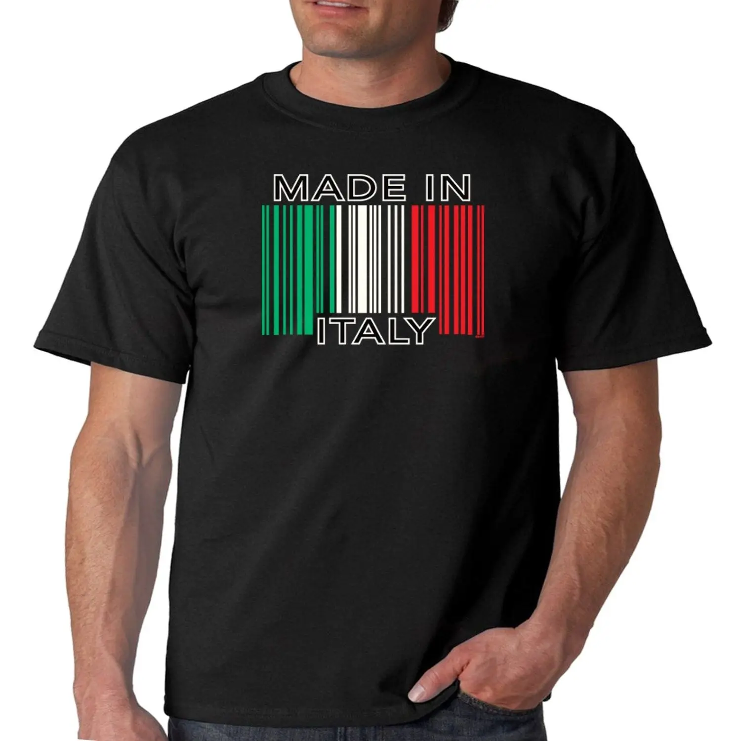Забавная итальянская гордыня Мужская футболка Сделано в Италии Флаг Футболка