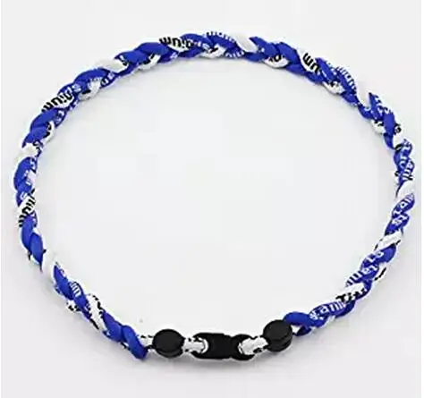 baseball necklace 3 Ropes Twisted Germanium Titanium Sports necklaces tornado necklace|titanium 