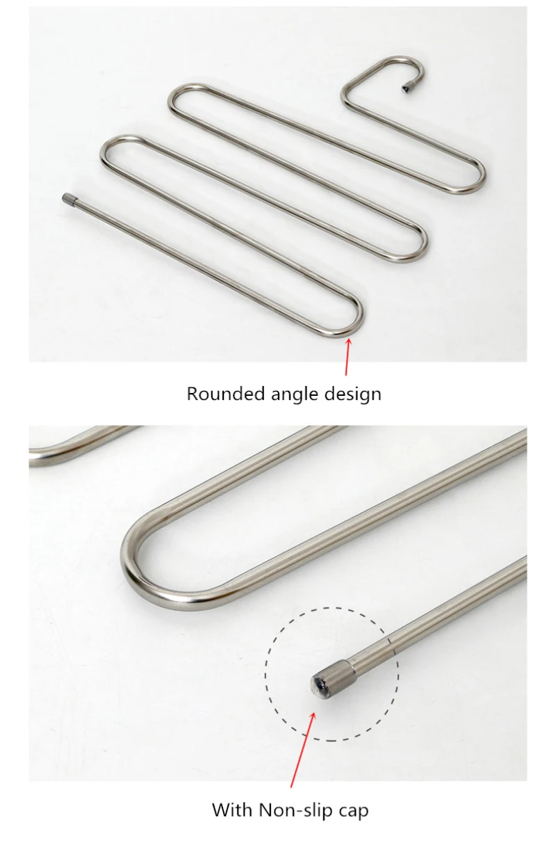 Подвесная сушилка для одежды из нержавеющей стали, 5 слоев, S-type, хранение одежды вешалки для брюк, экономит пространство, 2 шт