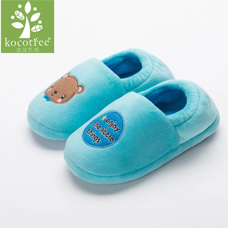 Kocotree зима-осень На возраст от 2-10 л. детская для девочек и мальчиков Мягкий хлопок стадо мультфильм Дизайн тапочки детская теплая домашняя обувь
