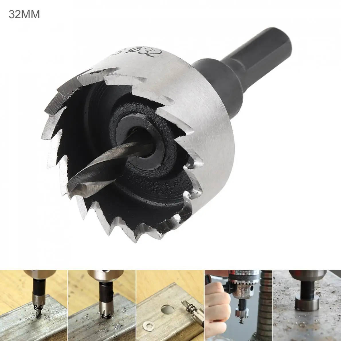 High speed grinding32mm HSS Hole Saw Cutter Drill Bits for Pistol / Bench / Magnetic  / Air Gun Drills