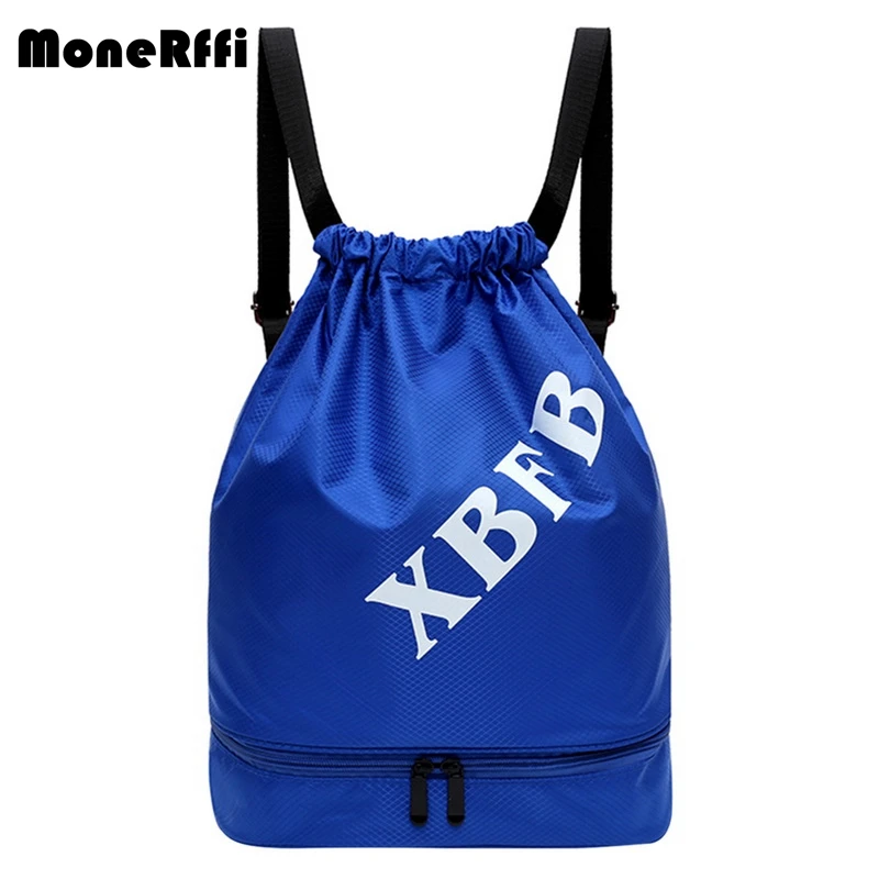 

MoneRffi 2019 Men Women String Bag Drawstring Bag Sports Backpack Gym Sackpack Swim Bag Dry Wet Separated Pool Beach