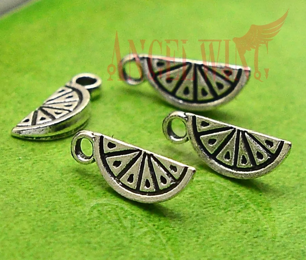 

40pcs/lot--16x6mm, orange charms, Antique silver plated lemon charms,DIY supplies, Jewelry accessories