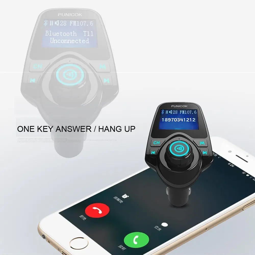 Беспроводной радио адаптер Bluetooth автомобильное USB зарядное устройство fm