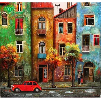 

Diamond decoration 5d diamond painting cross stitch diamond rhinestone pasted painting Diamond embroidery Landscape City sticker