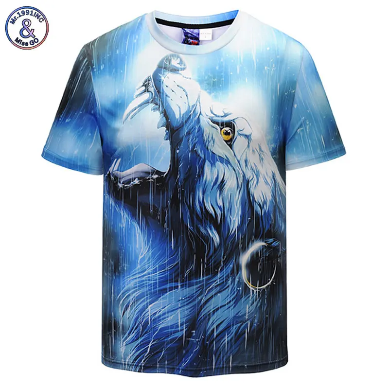 

Mr.1991INC Brand T shirt Men/Women Fashion Cool 3d T-shirt Print Wolf Galaxy T shirt Summer Tops Tees DX801001