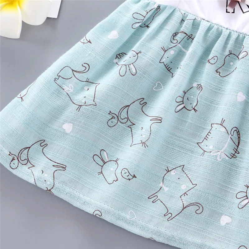 girls clothes Toddler Baby Kids Girls Cartoon Cat Print Flower Dress Princess Dresses vestido robe fille  #4j26 (13)