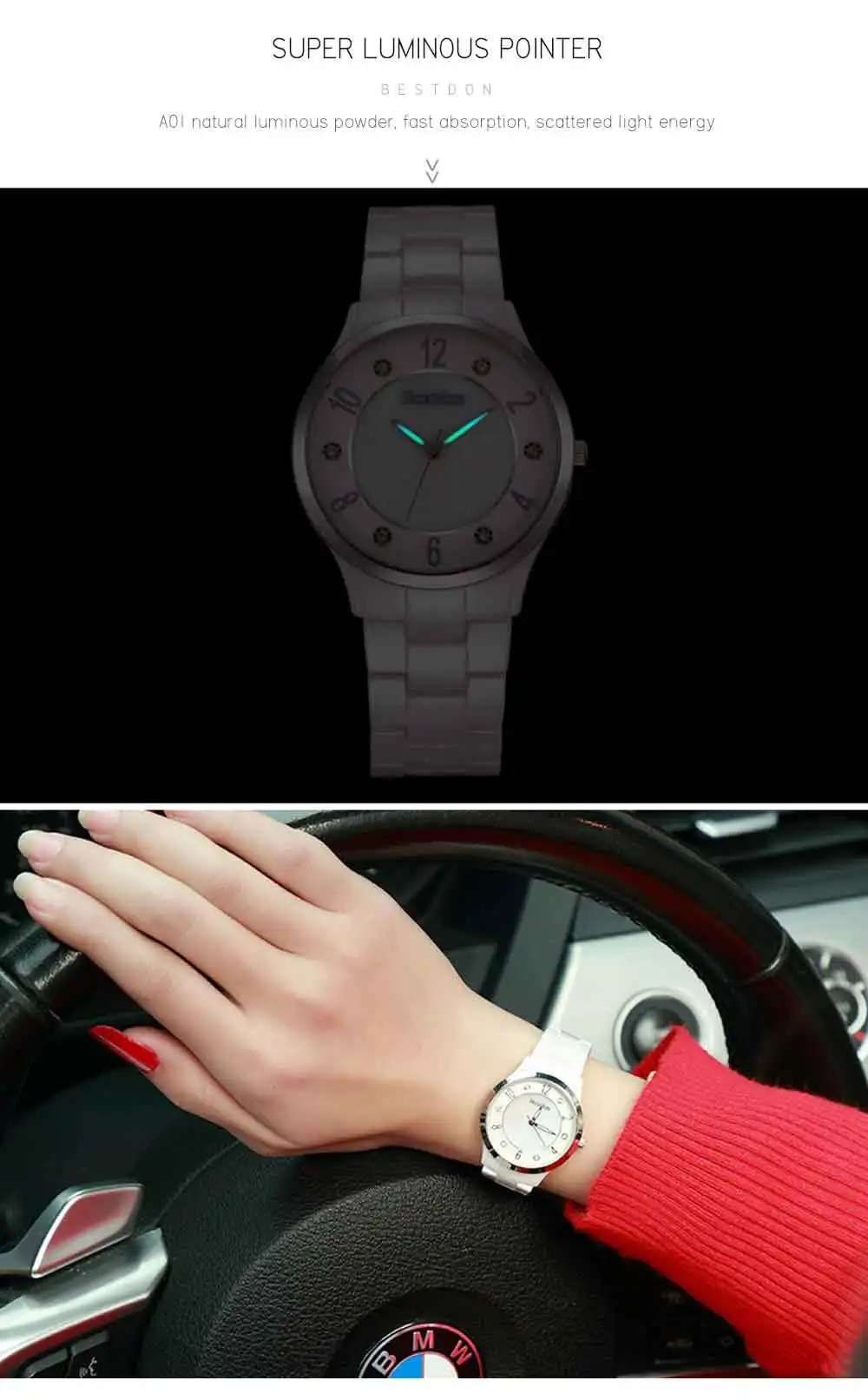 Bestdon керамические женские часы с сапфировым кристаллом, модные ...