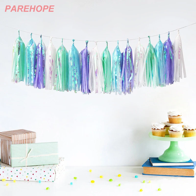 Unicorn Party Paper Garland Bride To Be Baby Shower Birthday Table Decoration Flamingo Hen Bride Party Slingers Wedding Supplies