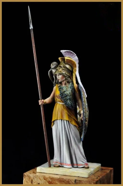 1/24 масштаб 75 мм God of War Athena неокрашенные миниатюрные смоляные модели набор фигурки