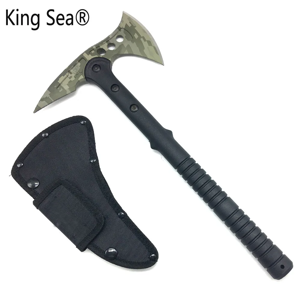King Sea Camouflage Hunting Camp Survival Tactical Tomahawk Machete Axe Fire Axe Hatchet With Fiberglass Handle