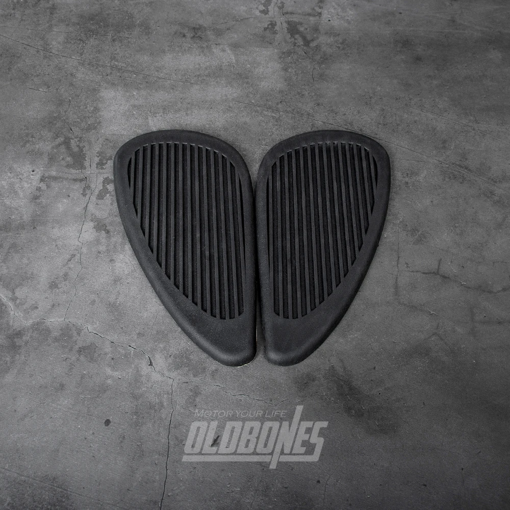 

OLDBONES 1 Pair Cafe Racer Rubber Gas Tank Knee Pad Fuel Tank Sticker For Retro Motorcycle