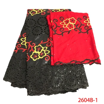 

Latest African Laces 2019 High Quality Cotton Lace Fabric New Design Black Cotton Lace Fabric And Turban Cotton Fabric AMY2604B
