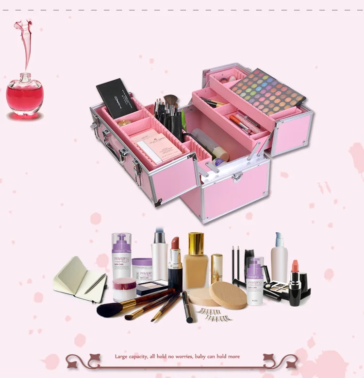 Facebox Fashion Makeup Case Beauty Box with Inner Tray Professional ...