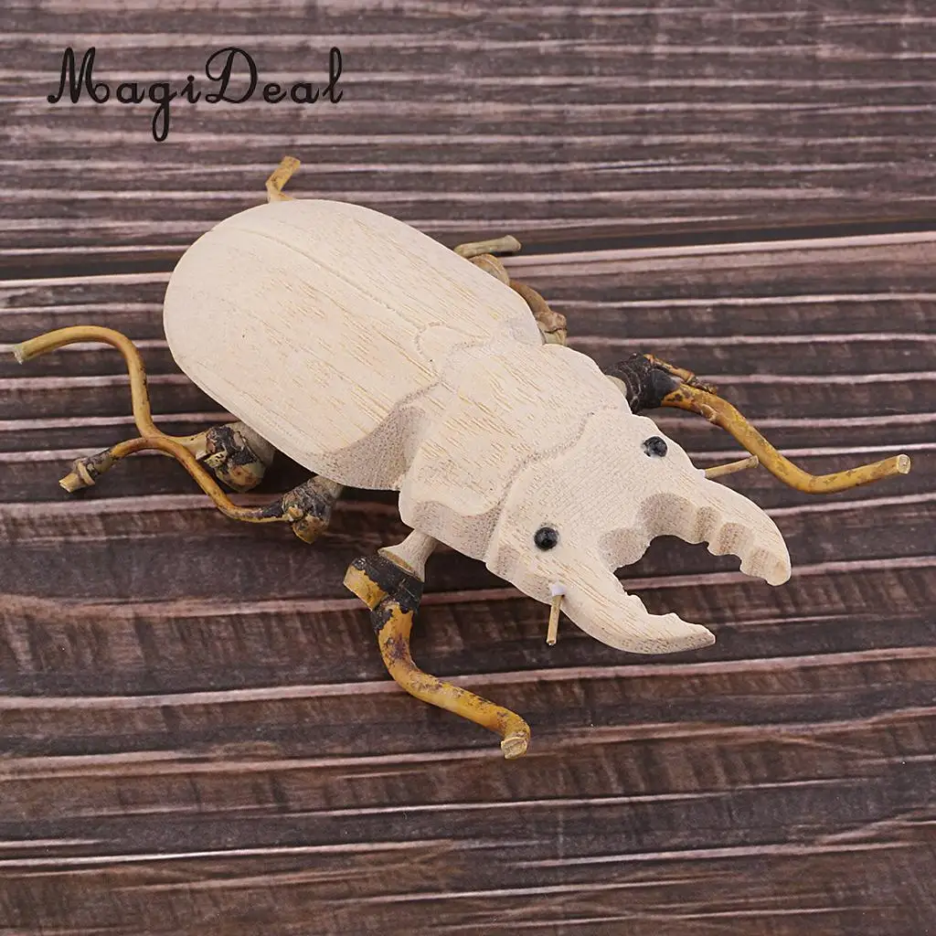 1 Piece Wooden Educational Toys, Wood and Bamboo Bugs Shape Prank Toy