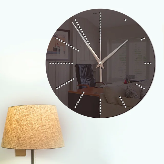 Acrylic Mirror Wall Clock Creative DIY Wall Stickers Clock Atmosphere