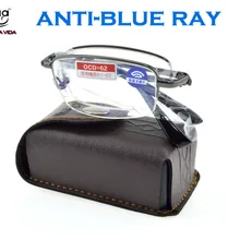 Clara vida, складной чехол из титанового сплава с ремнем, очки для чтения с защитой от синего излучения для мужчин и женщин+ 1+ 1,5+ 2+ 2,5+ 3+ 3,5+ 4