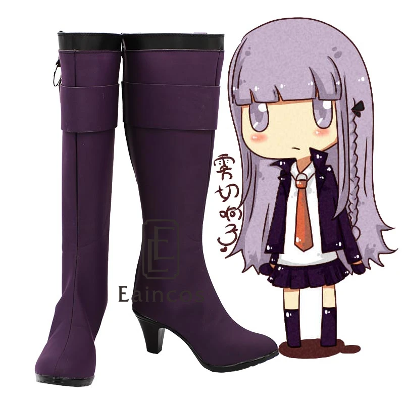 

Anime Danganronpa Kirigiri Kyouko Cosplay Shoes Purple Boots Custom Made