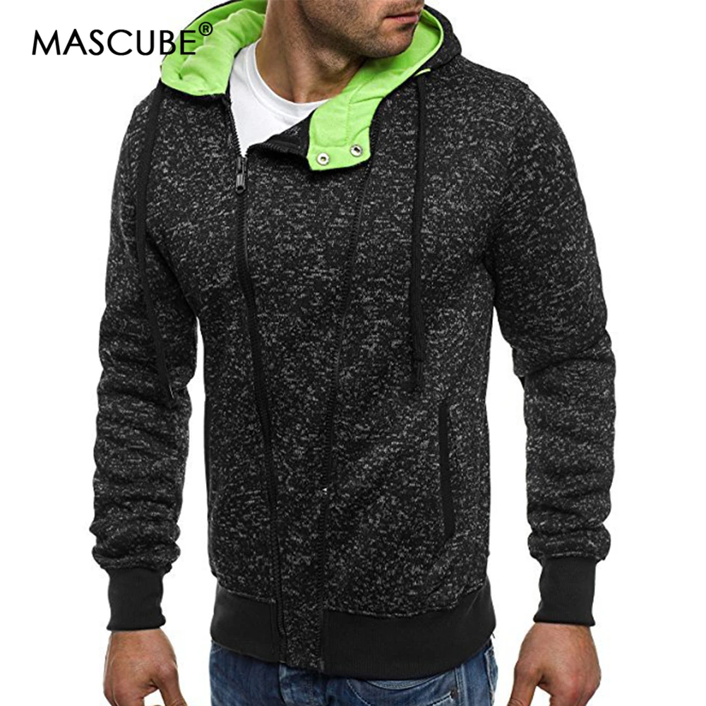50% OFF MASCUBE Winter Autumn Men's Sets Tops Fleece Jacket Mens Slim Zipper Pocket Sweatshirt Casual Autumn Plus Size Hooded Coats