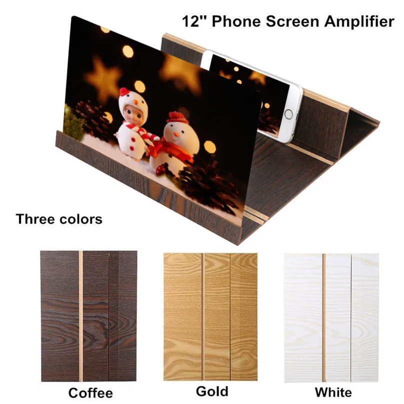 

Stereoscopic Amplifying 12 Inch Desktop Wood Bracket Mobile Phone Video Screen Magnifier Amplifier Holder Mount Wood Bracket @40