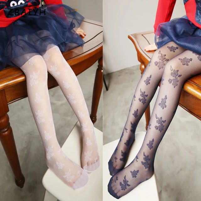 Kind panty lente herfst Kant Meisjes Panty Kinderen Kousen Zijde zwart