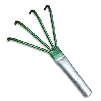 

Agricultural Carbon Steel Four-toothed Tines Rake Small Handle Peanut Lawn Leaf Tweezers Garden Tools