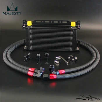 

19 Row Oil Cooler w/ Bracket Hose Kits Fits For B*MW E36/E46 M3 135/E90 335/640 Black