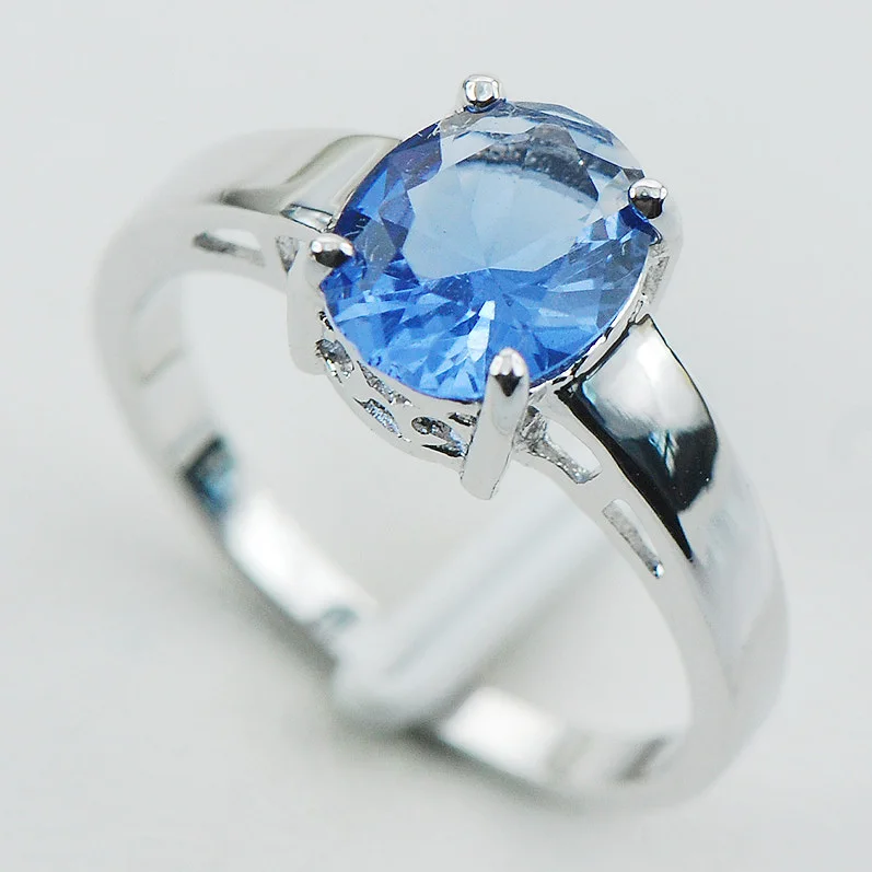 

Blue Crystal Zircon 925 Sterling Silver Ring Size 5 6 7 8 9 10 11 12 PR04