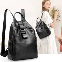 New arrival women backpack genuine leather women bags designer casual real leather laptop backpack solid female trave bag N041