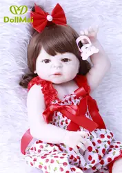 DollMai bebe живые возрождается menina boneca 57 см реалистичные возрождается кукла девушки всего тела винилсиликоновых с соской ребенок подарок