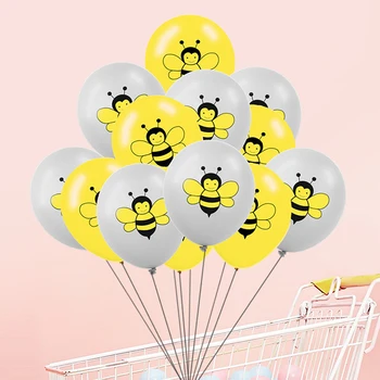 

12inch Bee Latex Balloons Balloons Confetti Dots Bee Animal Birthday Party Decoration Baloons Baby Shower Supplies