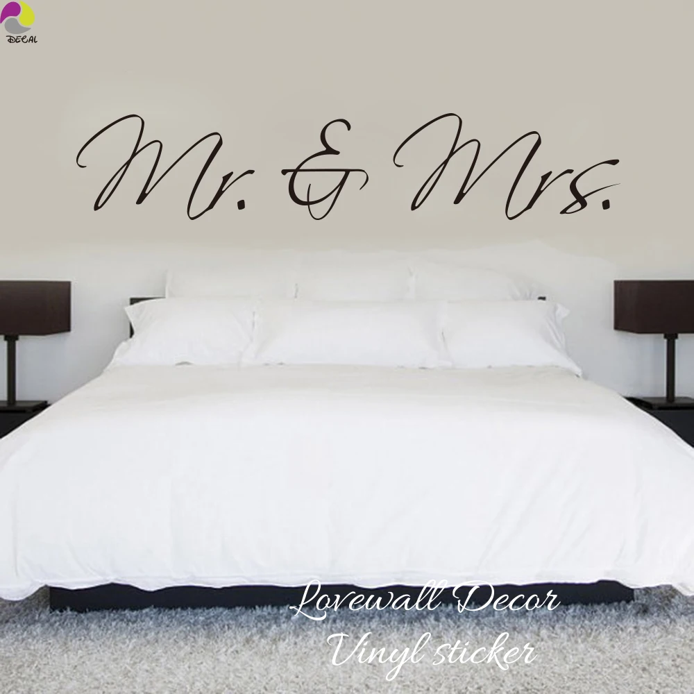 Zn X022 Mr And Mrs Vinyl Wall Decal Home Decor Couple Wall Stickers For Bedroom Decorate Removable Stickers