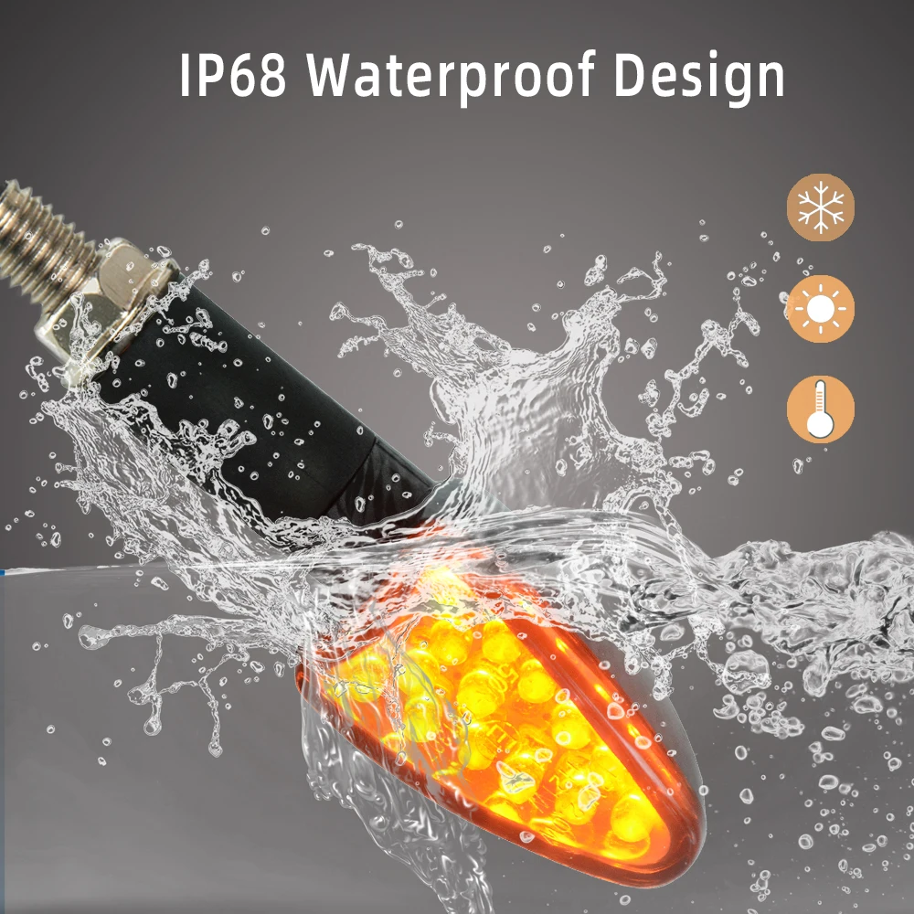 Motorcycle Turn Signal Signals Light Taillight Flexible 12 LED Indicators Blinkers Flashers for Honda GROM MSX125 MT-09 Z800 R3