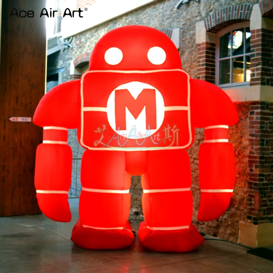 

Customised outstanding inflatable robot model,led lighting android replica for game and advertising
