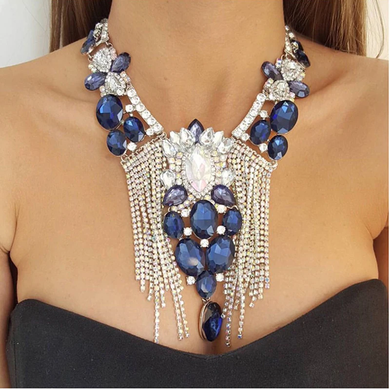 ZHINI New Designer Pendants Necklace Women Exquisite Rhinestone Pendant