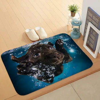 

Hot Sale Entry Hallway Mat Nordic Pug Boxer Dog Bostern Terrier Carpet Kitchen 50*80 Coral Fleece Home Floor Decorate Small Rugs
