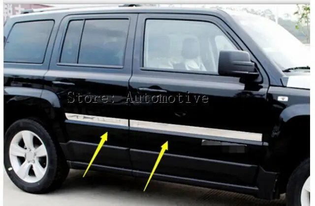 Накладки для боковых дверей корпуса jeep Patriot 2011-2015 ABS хром 4 шт. | Автомобили и