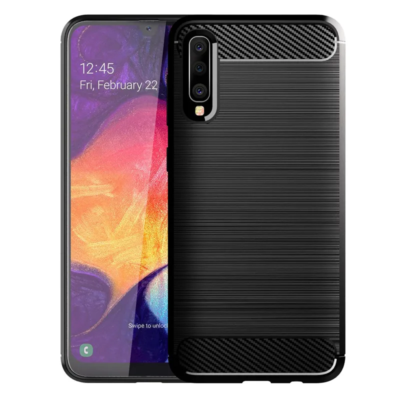100 шт./лот для samsung Galaxy A50 чехол из углеродного волокна матовый Мягкий ТПУ чехол-накладка для Galaxy A10 A20 A20E A30 A40 A60 A70(L0422