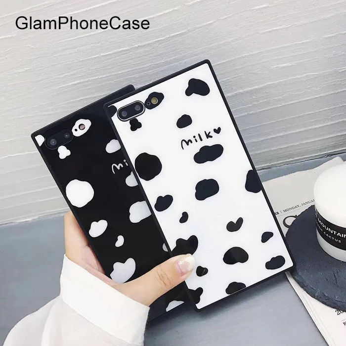 GlamPhoneCase квадратный молочный узор чехол для телефона iphone X 8 plus 7 7plus 6 6plus 6S + мягкая