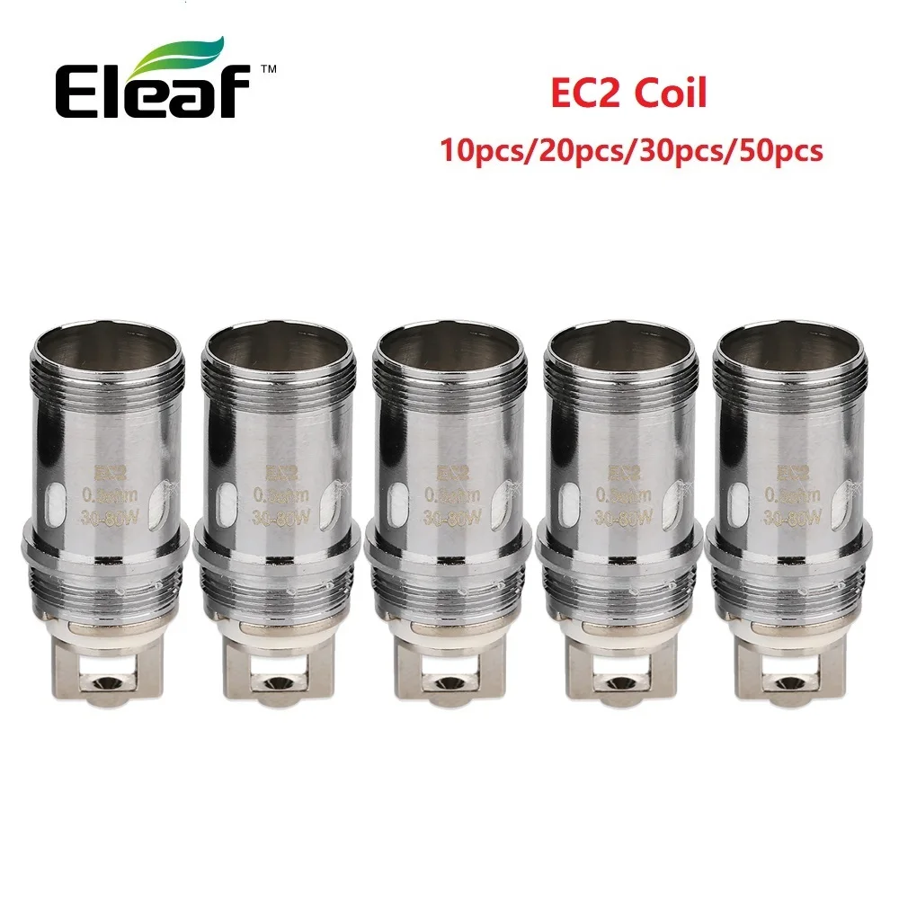 Kopen 10 20 30 50 pcs Originele Eleaf EC2 Spoel Hoofd 0.3ohm 0.5ohm Coil Vape Vaporizer Fit eleaf Melo 4 Verstuiver EC2 Coil Melo 4 Coil