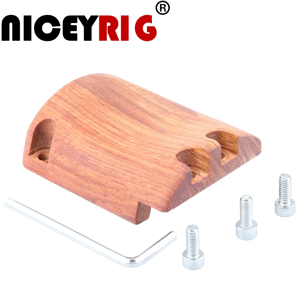 

NICEYRIG Wood Handle Grip for Sony A6500 A6300 A6000 Camera Cage Accessories Battery Case Wood Grip for DSLR Camera Rig