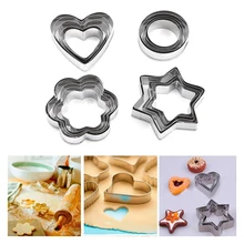 20 шт./компл. Нержавеющая сталь помады набор печенья цветок звезда сердца в форме кольца тесто резак печенье печенья формы для выпечки
