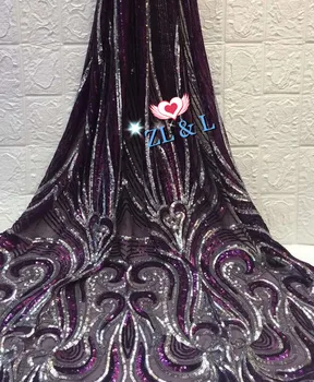 

High-end sequins French net Nigerian lace 5142 African lace fabric suitable for dresses ladies clothing design mesh