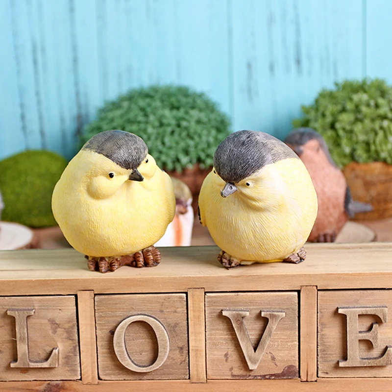

Bird rustic artificial bird resin artificial animal decoration smallsweet resin pastoral cute bird home decor