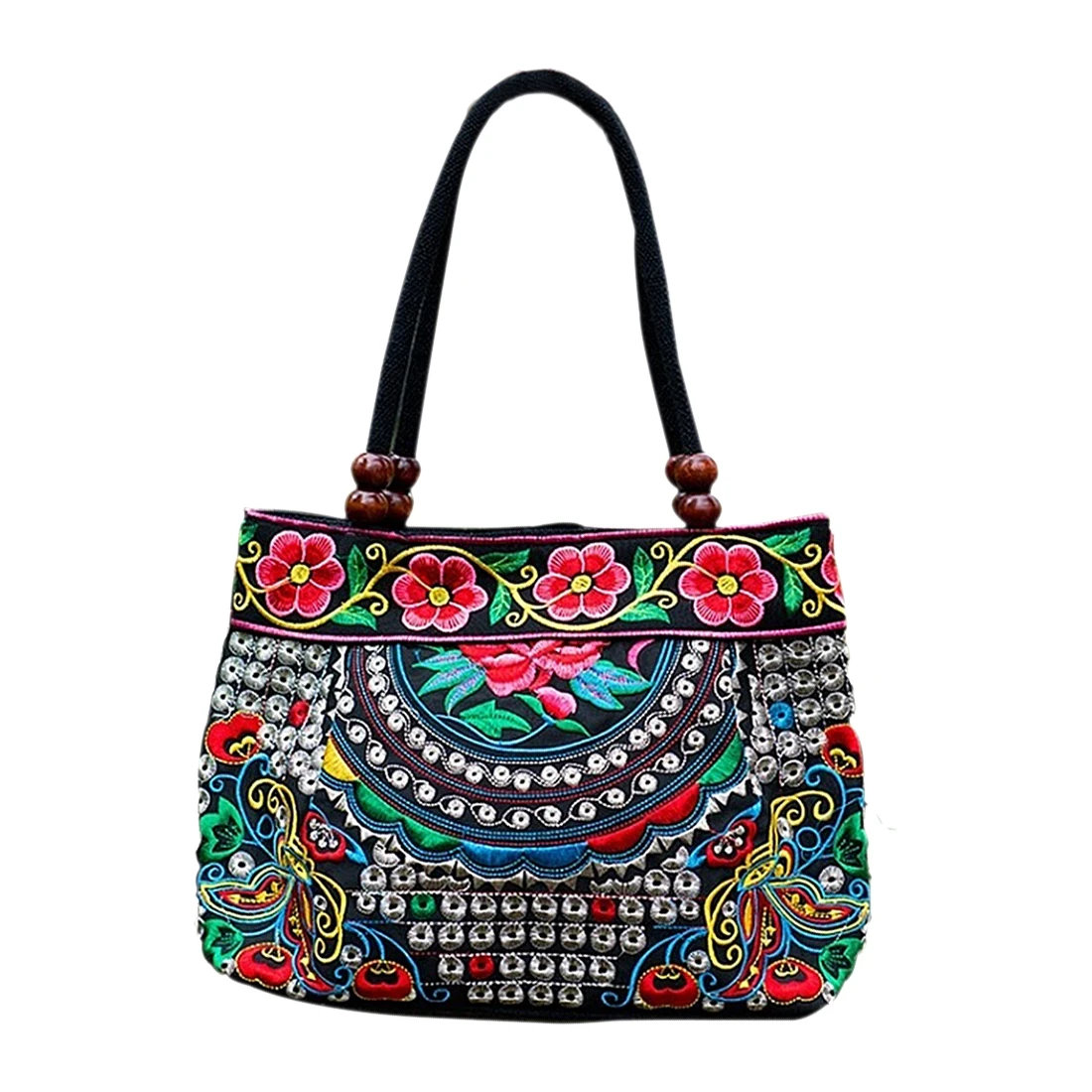 

Chinese Style Women Handbag Embroidery Ethnic Summer Fashion Handmade Flowers Ladies Tote Shoulder Bags Cross-body Butterfly
